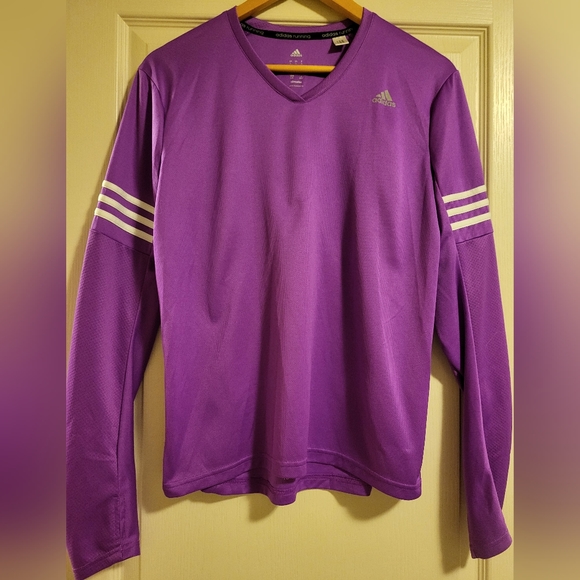 Adidas Climalite running long sleeve top Sz Large - Picture 1 of 3